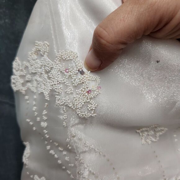 Muneca Size 7 White Party Dress Flower Girl Communion - Picture 4 of 8